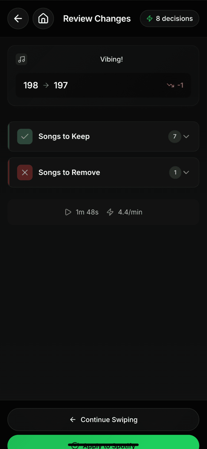 Playlist Swiper — gallery visual
