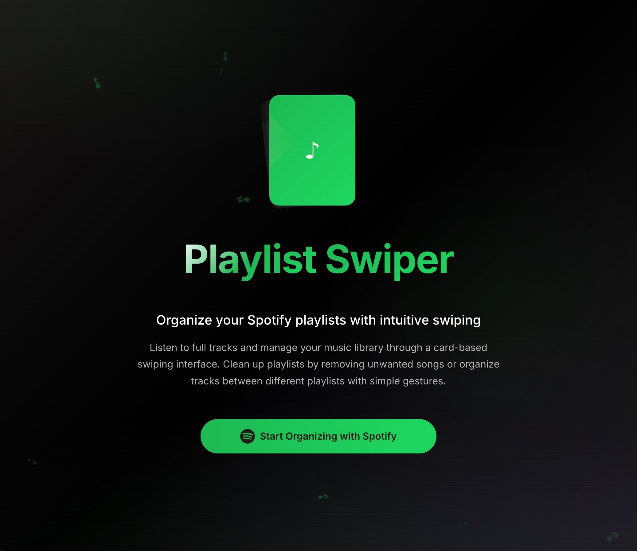 Playlist Swiper — gallery visual