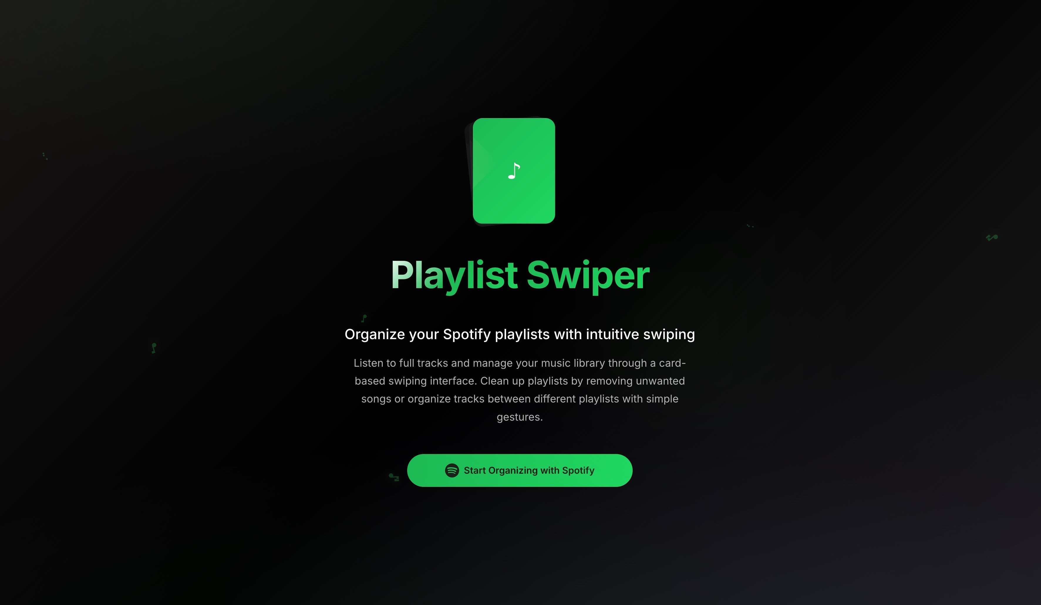 Playlist Swiper — gallery visual