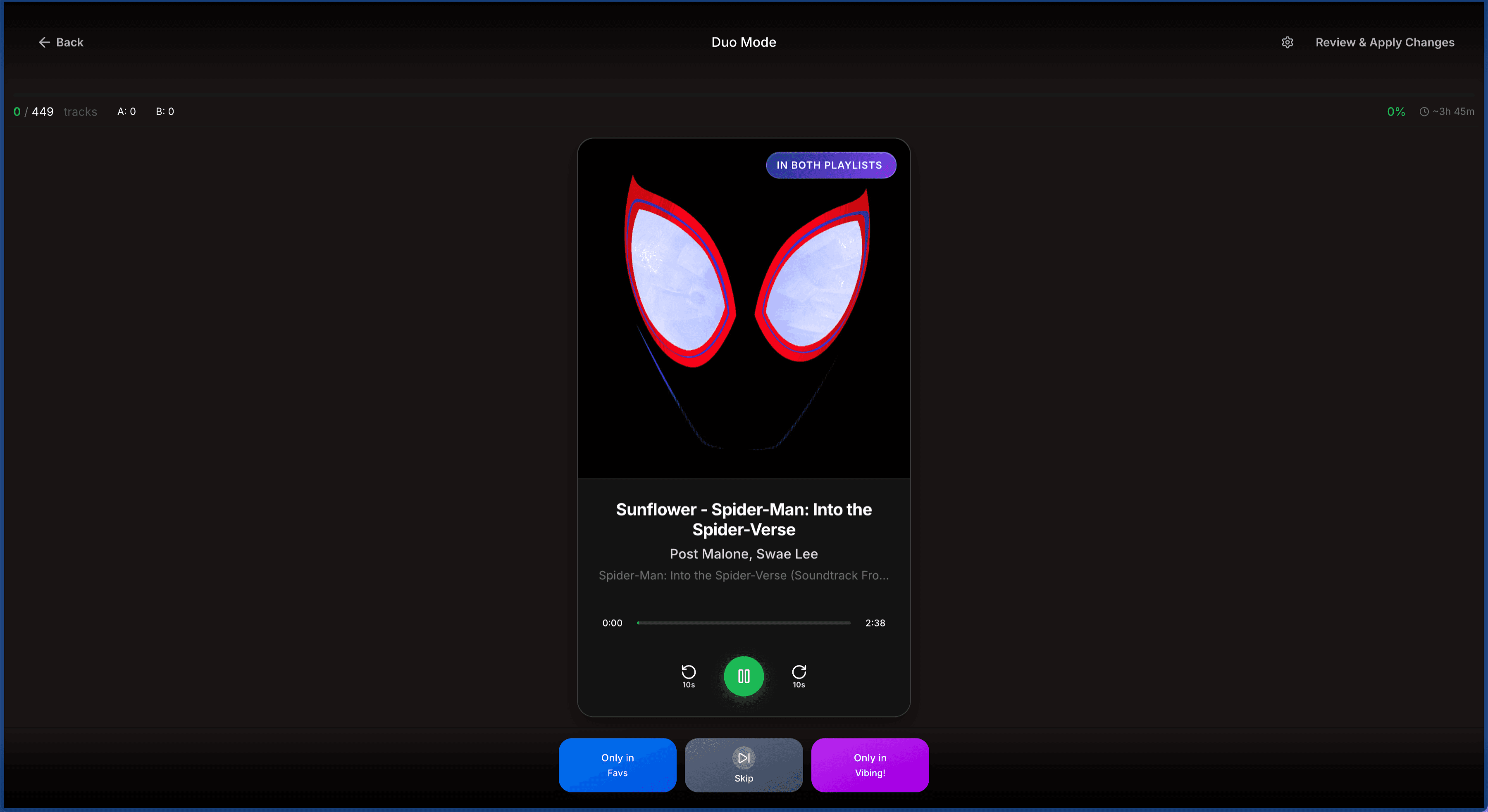 Playlist Swiper — gallery visual